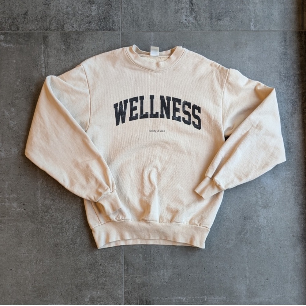 WELLNESS sporty & rich cream crew neck